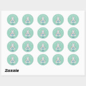 Schattigee Rainbow Easter Bunny op maat Ronde Sticker (Vel)