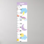 Schattigee Rainbow en Cloud Growth Chart Poster (Voorkant)