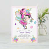 Schattigee Rainbow Glitter Pixie Fairy Kaart (Staand voorkant)