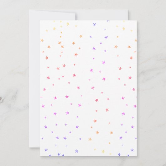 Schattigee Rainbow Glitter schittering sterren Ver Kaart (Achterkant)