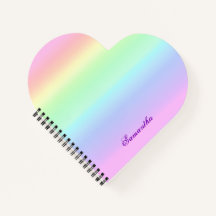 Schattigee Rainbow Gradient Heart Aangepaste naam