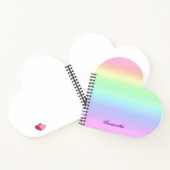Schattigee Rainbow Gradient Heart Aangepaste naam Notitieboek (Binnen)