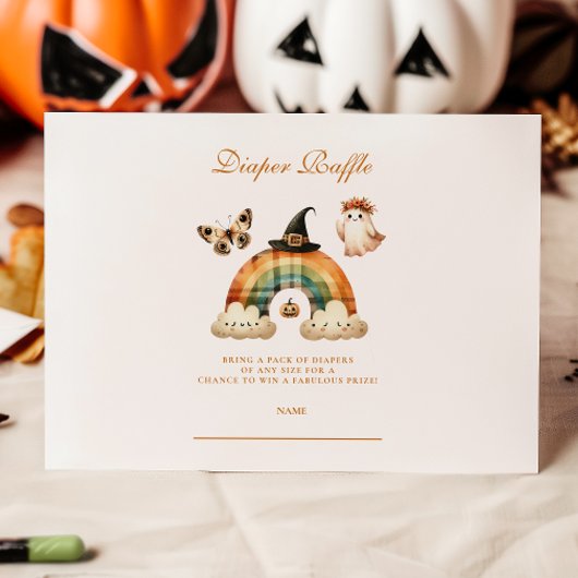 Schattigee Rainbow Halloween Diapper Raffle Informatiekaartje