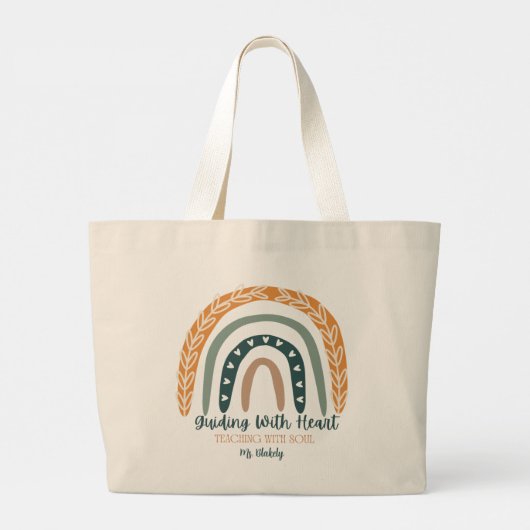 Schattigee Rainbow Inspirerend Leraar Waardering Grote Tote Bag (Achterkant)