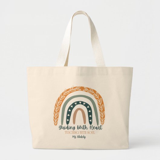 Schattigee Rainbow Inspirerend Leraar Waardering Grote Tote Bag (Voorkant)