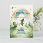 Schattigee Rainbow Irish Jig St. Patrick's Day Par Kaart (Staand voorkant)