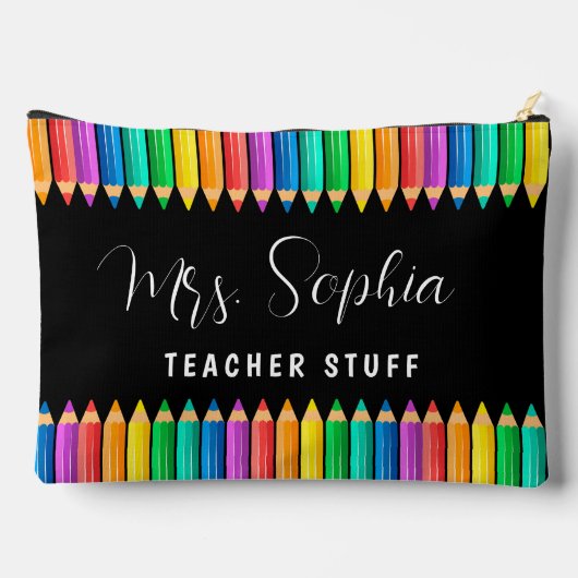 Schattigee Rainbow Kleurpotloden Gepersonaliseerde Etui (Achterkant)