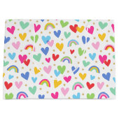 Schattigee Rainbow Love Hearts Stars Valentijn Groot Cadeauzakje (Voorkant)