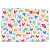 Schattigee Rainbow Love Hearts Stars Valentijn Groot Cadeauzakje (Achterkant)