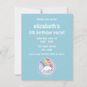 Schattigee Rainbow Manatee verjaardagsuitnodiginge Kaart (Achterkant)