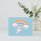 Schattigee Rainbow Narwhal verjaardagsfeestuitnodi Kaart (Staand voorkant)