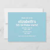 Schattigee Rainbow Narwhal verjaardagsfeestuitnodi Kaart (Achterkant)