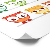 Schattigee Rainbow Owl Nursery Wall Art Poster (Hoek)