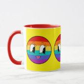 Schattigee Rainbow Pride Face Mok – Kleurrijke LGB (Links)