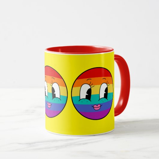 Schattigee Rainbow Pride Face Mok – Kleurrijke LGB (Voorkant rechts)