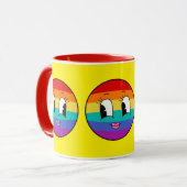 Schattigee Rainbow Pride Face Mok – Kleurrijke LGB (Voorkant links)