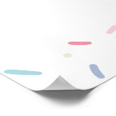 Schattigee Rainbow Sprinkles Baby shower Welkom Poster (Hoek)