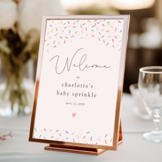 Schattigee Rainbow Sprinkles Baby shower Welkom Poster