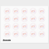 Schattigee Rainbow Stars en Cloud Pink Retouradres Ronde Sticker (Vel)