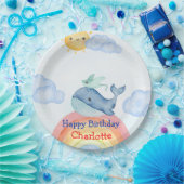 Schattigee Rainbow Stingray Whale Fish Verjaardags Papieren Bordje (Feest)