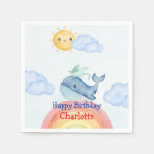 Schattigee Rainbow Stingray Whale Fish Verjaardags Servet (Voorkant)