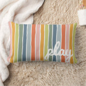 Schattigee Rainbow Stripe Sierkussen voor Speelkam Kussen (Deken)