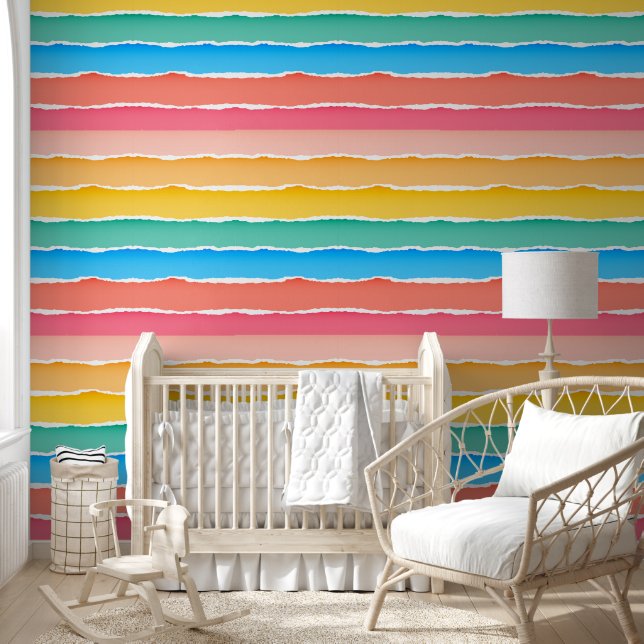 Schattigee Rainbow Striped Pattern Kinder kinderka Behang (Kinderen)