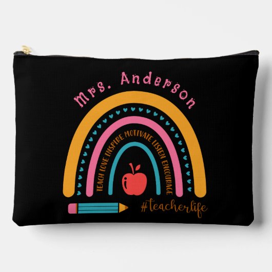 Schattigee Rainbow Teacher Appreciation Gifts Zwar Etui (Voorkant)