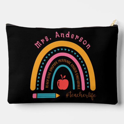 Schattigee Rainbow Teacher Appreciation Gifts Zwar Etui (Achterkant)
