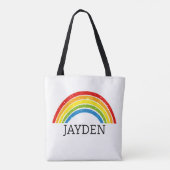 Schattigee Rainbow Theme gepersonaliseerd Tote Bag (Achterkant)