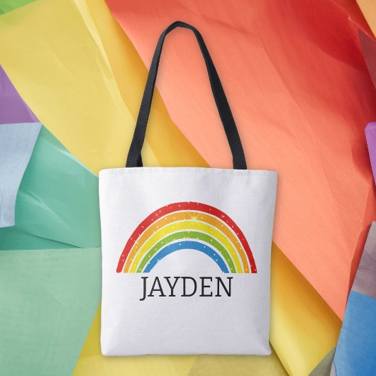 Schattigee Rainbow Theme gepersonaliseerd Tote Bag
