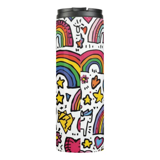 Schattigee Rainbow Tumbler – Kleurrijke Drinkware Thermosbeker (Achterkant)