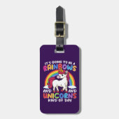 Schattigee Rainbow Unicorn Cool Verjaardag Cadeau  Bagagelabel (Voorkant verticaal)