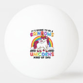 Schattigee Rainbow Unicorn Cool Verjaardag Cadeau  Pingpongbal (Voorkant)