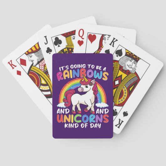 Schattigee Rainbow Unicorn Cool Verjaardag Cadeau  Pokerkaarten (Achterkant)