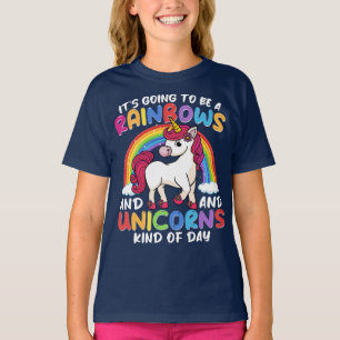 Schattigee Rainbow Unicorn Cool Verjaardag Cadeau T-shirt