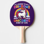 Schattigee Rainbow Unicorn Cool Verjaardag Cadeau  Tafeltennisbatje (Voorkant)