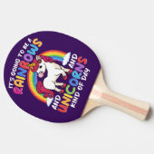 Schattigee Rainbow Unicorn Cool Verjaardag Cadeau  Tafeltennisbatje (Zijkant)