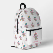 Schattigee Rainbow Unicorn Girly Aangepaste naam