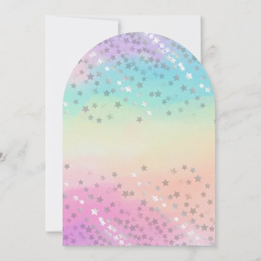 Schattigee Rainbow Unicorn magische verjaardagsfee Kaart (Achterkant)