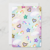 Schattigee Rainbow Unicorn Pastel Verjaardagsuitno Feestdagenkaart (Achterkant)
