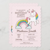 Schattigee Rainbow Unicorn Sparkles Verjaardagsuit Kaart (Voorkant / Achterkant)