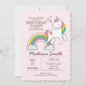 Schattigee Rainbow Unicorn Sparkles Verjaardagsuit Kaart (Voorkant)