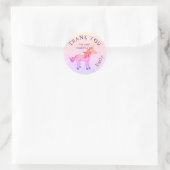 Schattigee Rainbow Unicorn Verjaardag Dank u Ronde Sticker (Tas)