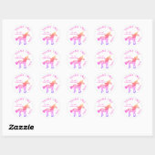 Schattigee Rainbow Unicorn Verjaardag Dank u Ronde Sticker (Vel)
