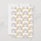 Schattigee Rainbow Waterverf Jongen Baby shower Ui Kaart (Achterkant)