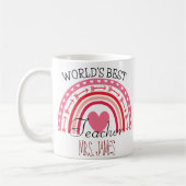 Schattigee Rainbow World's Best Teacher Valentijn Koffiemok (Links)