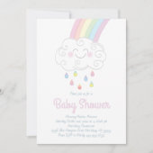 Schattigee Raindrops Cloud Rainbow Pastel Baby sho Kaart (Voorkant)
