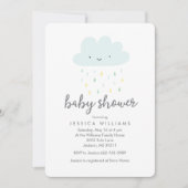 Schattigee Rainy Cloud Baby shower Uitnodiging in  (Voorkant)