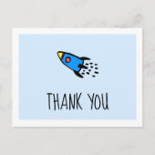 Schattigee raket jongen Baby shower Dank u Briefkaart (Voorkant)